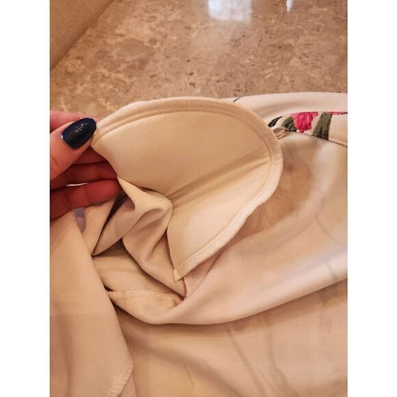 New York Clothing Company floral blazer shoulder pads button front size medium - Picture 5 of 8